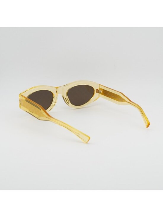 Gucci GG2065S 004 Sunglasses Yellow Cat Eye Frame, Brown with Logo Lenses main image 8